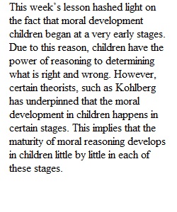 Discussion Board 5 Moral Development